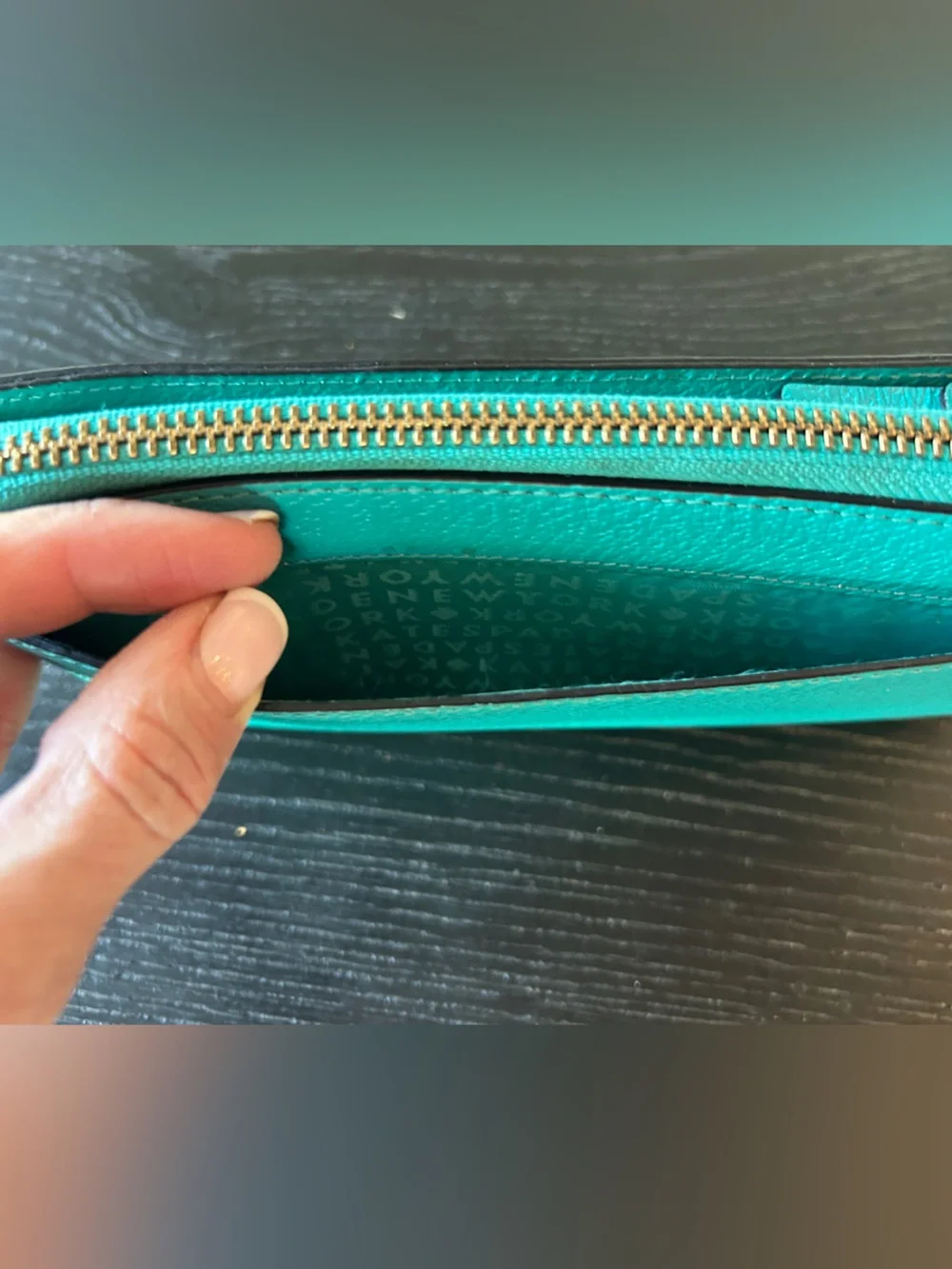 Kate Spade Teal Wristlet Wallet - Turquoise Leather